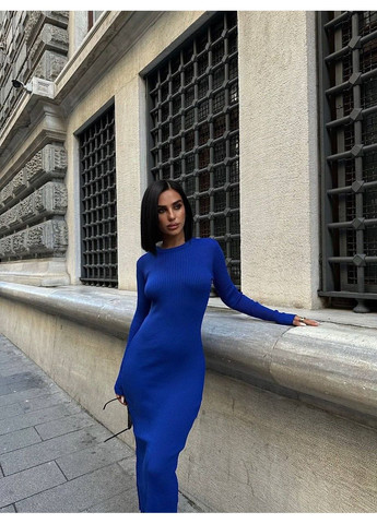 Синее праздничный, вечернее, деловое, кэжуал женское платье силуэтное силуэтная Style Point однотонное