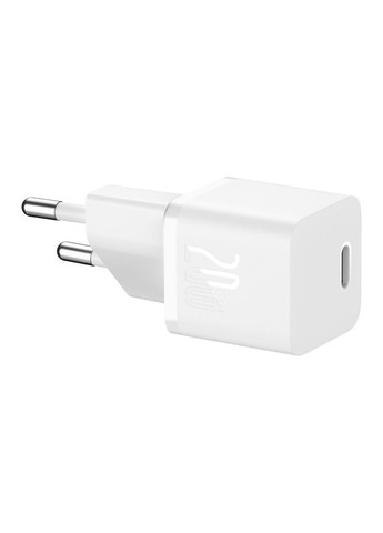 Мережевий зарядний пристрій 20W EU White Baseus GaN5 Fast Charger(mini) 1C (340278447)