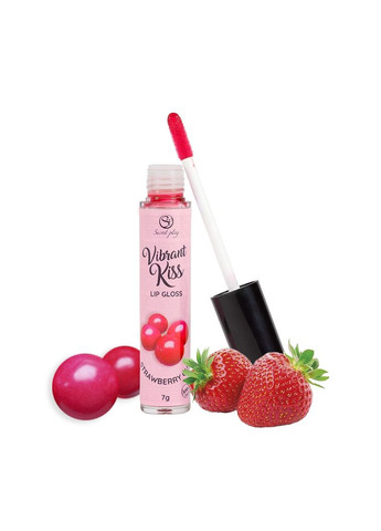 Блеск для губ с эффектом вибрации Strawberry Gum Lip Gloss Vibrant Kiss Secret Play (367088522)