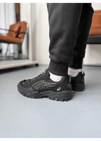 Чорні кросівки чоловічі asics gel-pickax black ii асікс гель чорні демісезон No Brand