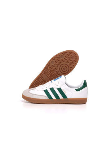 Білі Осінні кросівки adidas x kith white green No Brand Samba