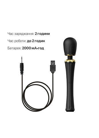 Вибромассажер с насадками Kyro Wand Obsidian Black Zalo (316253321)
