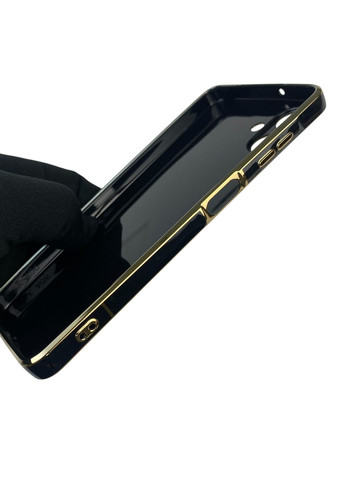 Чехол для Galaxy A06 SM-A065 с защитой камеры с золотой окантовкой на самсунг а06 черный gs1 Samsung (366228051)