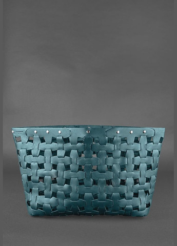 Кожаная женская плетеная сумка Пазл Xl зеленая Krast (A-026675) BlankNote (327874169)