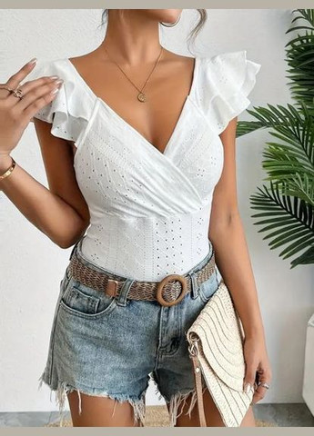 Боди вышитый оборками на рукавах 325 No Brand (350885998)