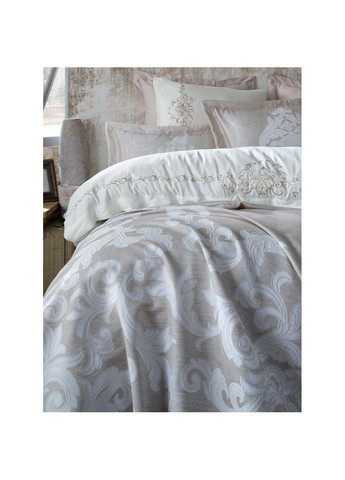 Набор постельного белья с вышивкой и жаккардовым покрывалом Jua евро Dantela Vita (285778762)