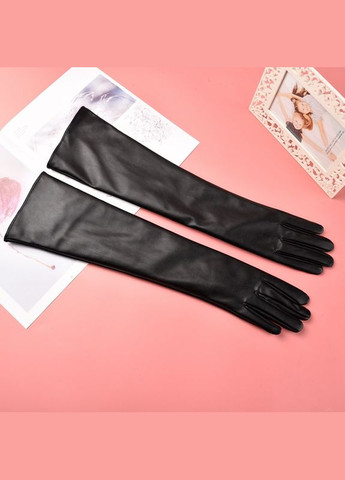 Рукавички високі жіночі із екошкіри чорний Jannet Рукавички (324621057)