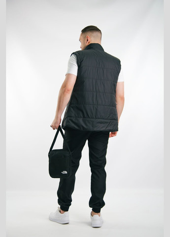 Чорний демісезонний комплект чоловічий "clip": жилетка чорна + футболка біла + штани "president" чорні. барсетка у подарунок! No Brand