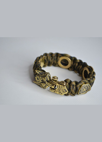 Браслет волком знаком ССО вегвизиром шлемом ужаса и отпечатком лапы из бронзы ручного литья + брелок в подарок No Brand (341738723)