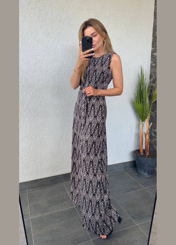 Комбінезон штапель з широкими штанима No Brand світло-коричневий