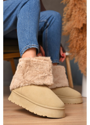 Уггі жіночі на хутрі бежевого кольору Let's Shop (368540495)