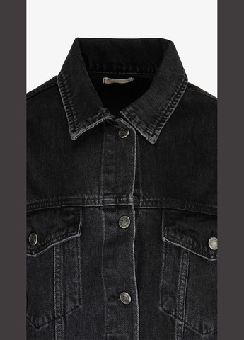 Графітова демісезонна куртка джинсова однотонна жіноча 4951 shop (2000999192180) On me