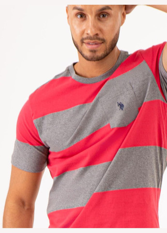 Серая футболка-мужская футболка urugby stripe jersey серая для мужчин U.S. Polo Assn.