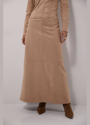 Бежевая длинная замшевая юбка Arjen
