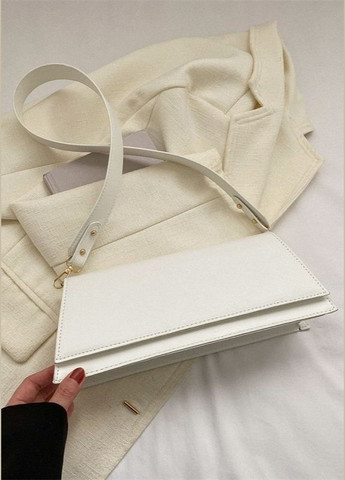 Жіноча класична сумка 1481 багет біла No Brand (283251676)