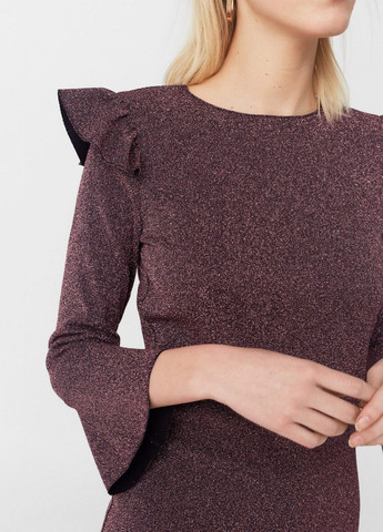 Бордовое кэжуал платье Mango