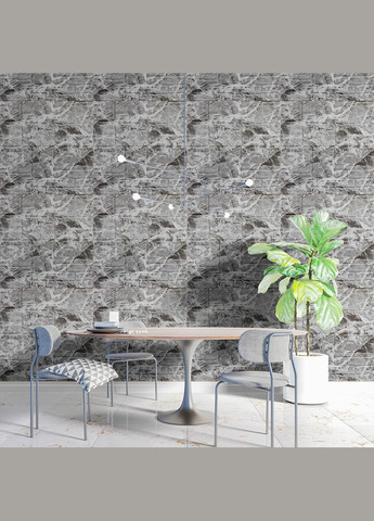 Самоклеящаяся декоративная 3D панель камень черно-белый мрамор 700х700х7мм (154) SW-00000219 Sticker Wall (300241825)