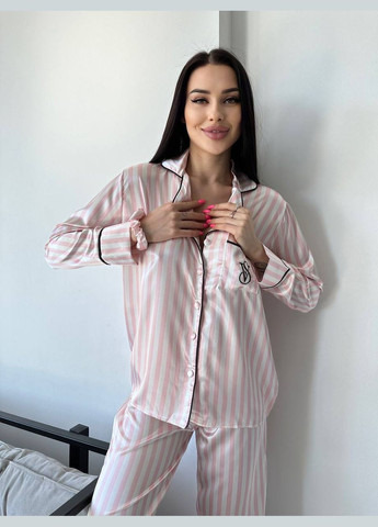 Розовая пижама рубашка + брюки Domino