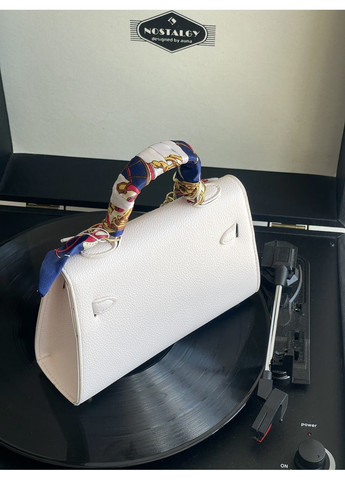 Сумка жіноча Kelly mini білий з хусткою крос боді No Brand (369935221)