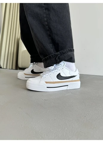 Білі літні кросівки nike court legacy lift white/black найк корт No Brand
