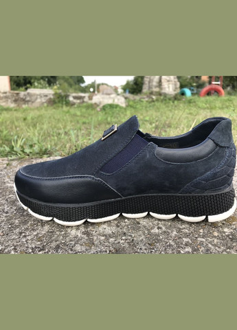 Синие женские кожаные слипоны в синем цвете, Bistfor