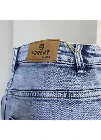 Джинси жіночі прямі палаццо стрейч великого розміру блакитні No Brand - (382811999)