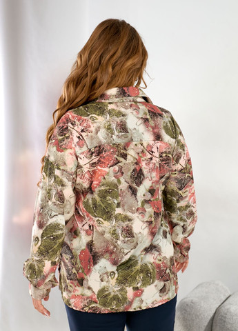 Зелена блузка жіноча вільного фасону з софту No Brand