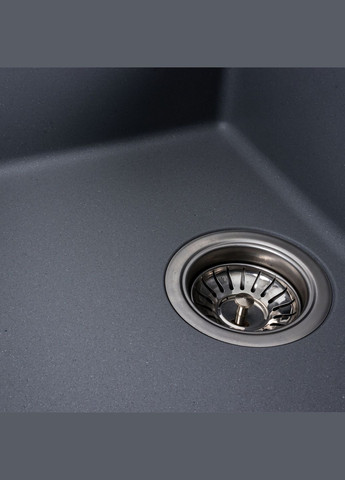 Гранитная мойка для кухни 6550 LOTOS матовый серый металлик Platinum (269793005)