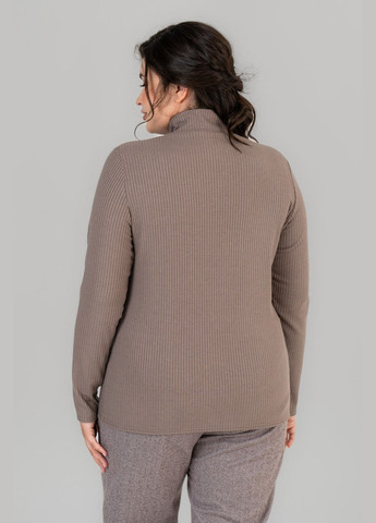 Светло-коричневый демисезонный женский гольф приталенного кроя с воротником-стойкой all posa (ap101676p) A'll Posa