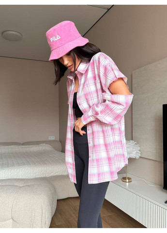 Розовая повседневный, кэжуал рубашка Україна с длинным рукавом