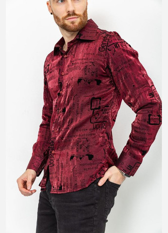 Бордовая кэжуал рубашка с надписями Let's Shop