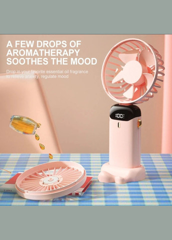 Вентилятор ручной с аккумулятором micro USB розовый No Brand (302678850)