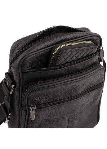 Чоловіча сумка через плече із натуральної шкіри з кишенями Vintage чорна (sku_20203) No Brand (328922257)