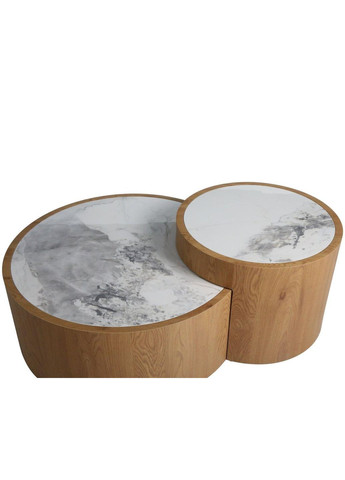 Журнальний столик RICHMOND білий еф.мармуру/дуб (к-кт) Intarsio (365461435)