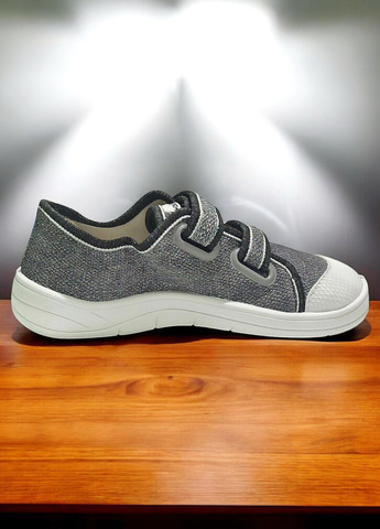 Сірі ортопедичні текстильні кеди на липучках для хлопчика Waldi