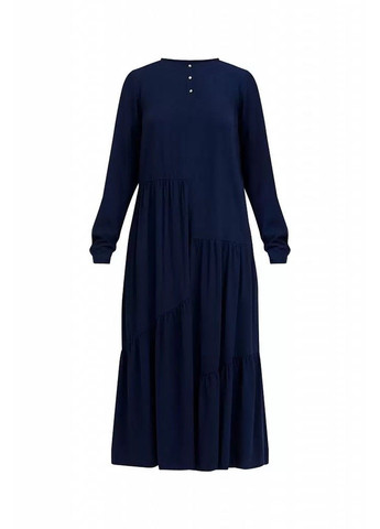 Темно-синее кэжуал платье s21-11078-101 клеш Finn Flare однотонное