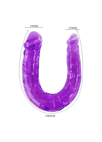 Фалоимитатор изогнутый двойной двустороннее дилдо двойной фаллос анально вагинальный 30 см Фиолетового цвета China (317747353)