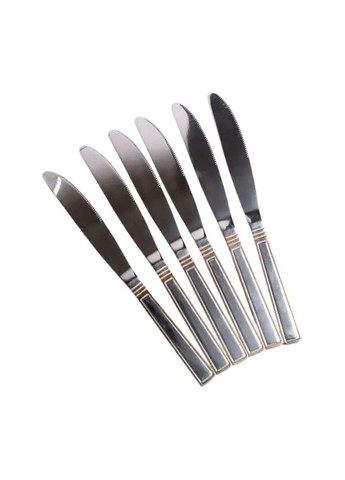 Набор столовых ножей 6 шт нержавеющая сталь хром из золотом HP700 TS Kitchen (351431949)