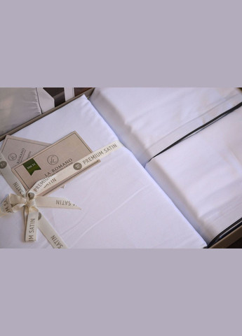 Постельное белье Premium Satin 160×220 см семейное Lucca White La Romano (342330432)