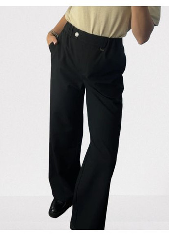 Брюки женские брюки прямые резинка большого размера черные No Brand (369924991)