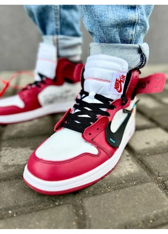 КРОСІВКИ ЖІНОЧІ NIKE AIR JORDAN 1 RED НАЙК АІР ДЖОРДАН БІЛІ No Brand білі демісезони (391966649)