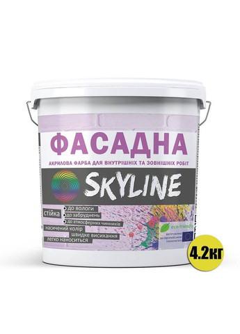 Краска акриловая фасадная Белый 4,2 кг SkyLine (360646963)