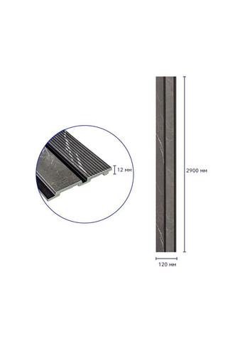 Декоративная PS рейка 2900*120*12мм D (3DPanda-1751) Sticker Wall (323154919)