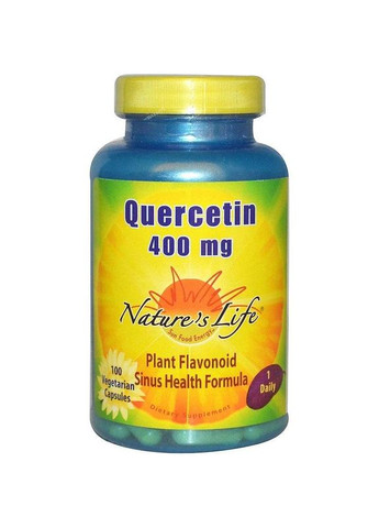 Кверцетин 400 мг Quercetin мощный антиоксидант поддержка иммунитета 100 растительных капсул Nature's Life (265404835)