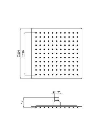 Лейка для верхнего душа KRP Edelstahl Kubus - ESG704-25 Kroner (368585465)