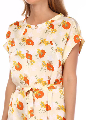 Бежевое повседневный платье голубой Traffic People