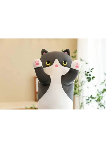 Чёрный 70см Мягкая Игрушка Кот Длинная Подушка Обнимашка Kipo (401886590)