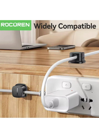 Органайзер кабеля фиксатор держатель стяжка зажим хомут для проводов 6 шт Черный Rocoren (362207106)