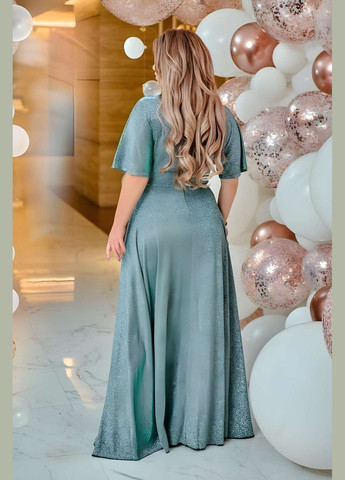 Оливкова святковий, коктейльна, вечірня довга сукня короткий рукав блискуча батал великі розміри в підлогу зелена синя електрик бірюза Україна