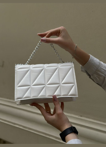 Женская белая сумка 10288 кросс-боди на цепочке No Brand (303323059)